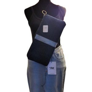 ONE OF A KIND - Deconstructed Long DENIM Skirt 2 Tone Design w/ matching Clutch